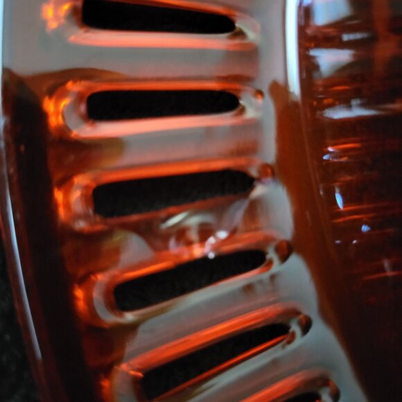 Vtg US Glass Tiffin #8076 Tangerine Amberina Open Work Ribbon Console Bowl *Read - Picture 11 of 13